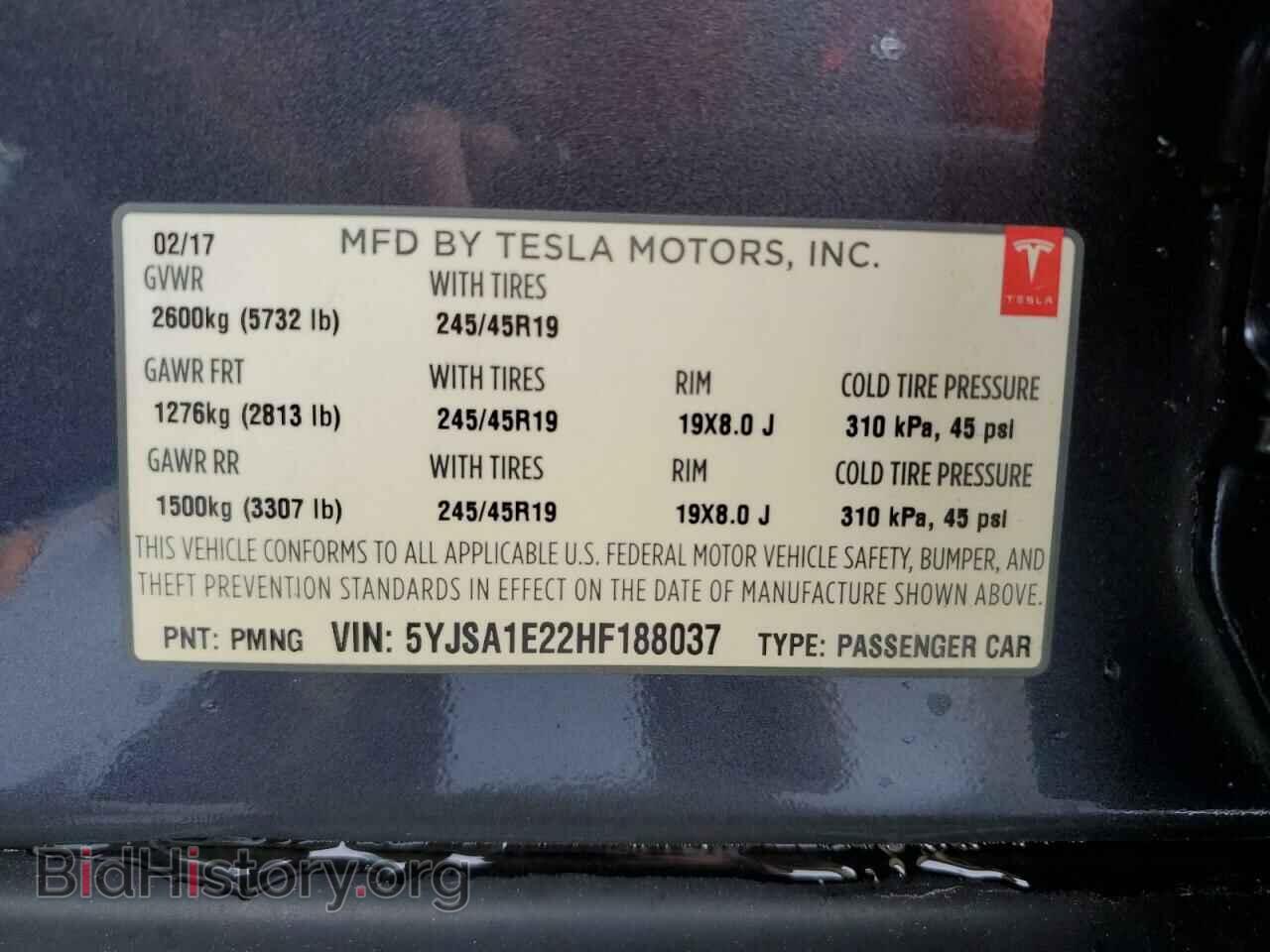 2017 TESLA MODEL S - VIN: 5YJSA1E22HF188037 - Photo 12