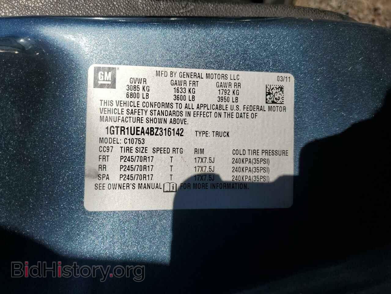 2011 GMC SIERRA - VIN: 1GTR1UEA4BZ316142 - Фото 12