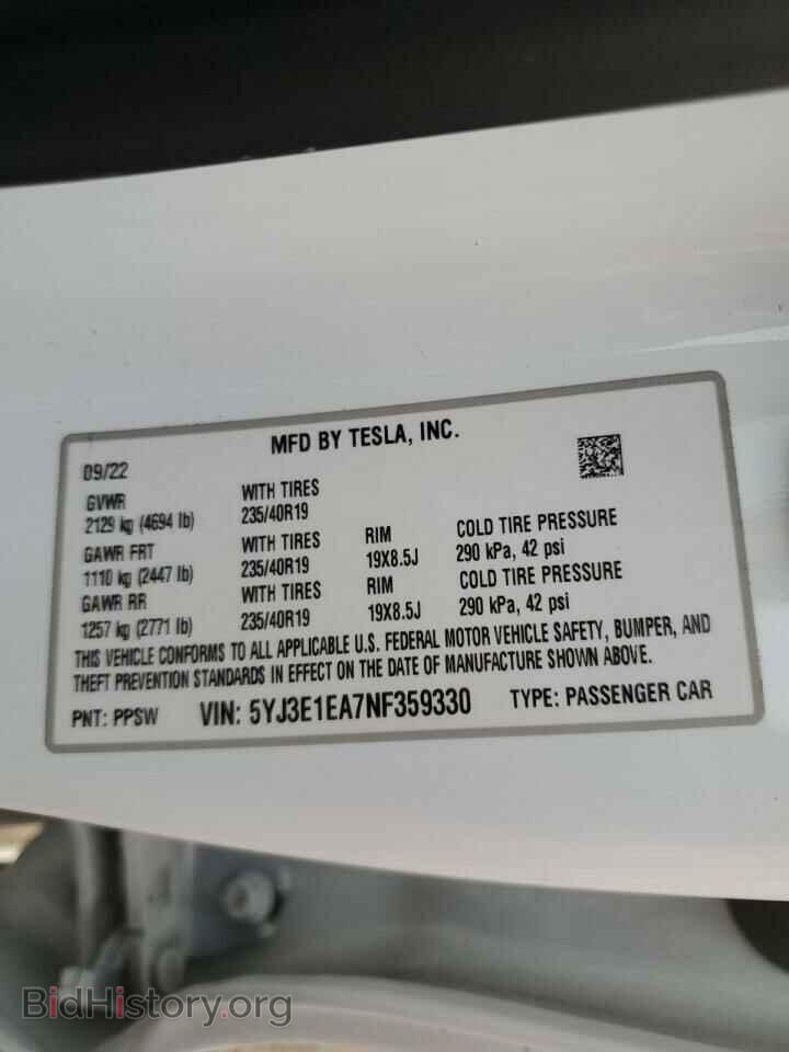 2022 TESLA MODEL 3 - VIN: 5YJ3E1EA7NF359330 - Photo 13