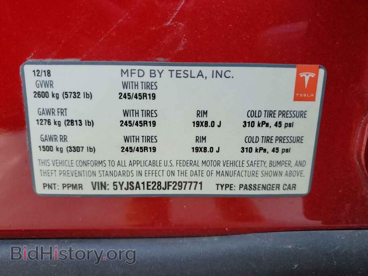 2018 TESLA MODEL S - VIN: 5YJSA1E28JF297771 - Photo 13