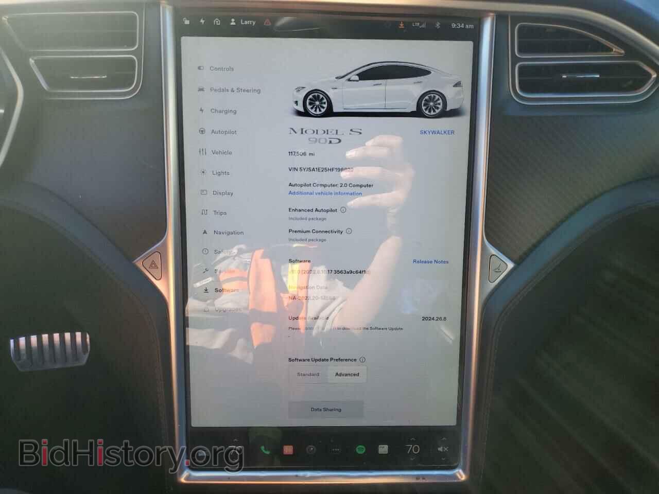 2017 TESLA MODEL S - VIN: 5YJSA1E25HF198822 - Фото 9