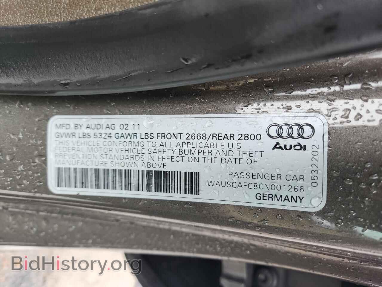 2012 AUDI A7 - VIN: WAUSGAFC8CN001266 - Photo 12