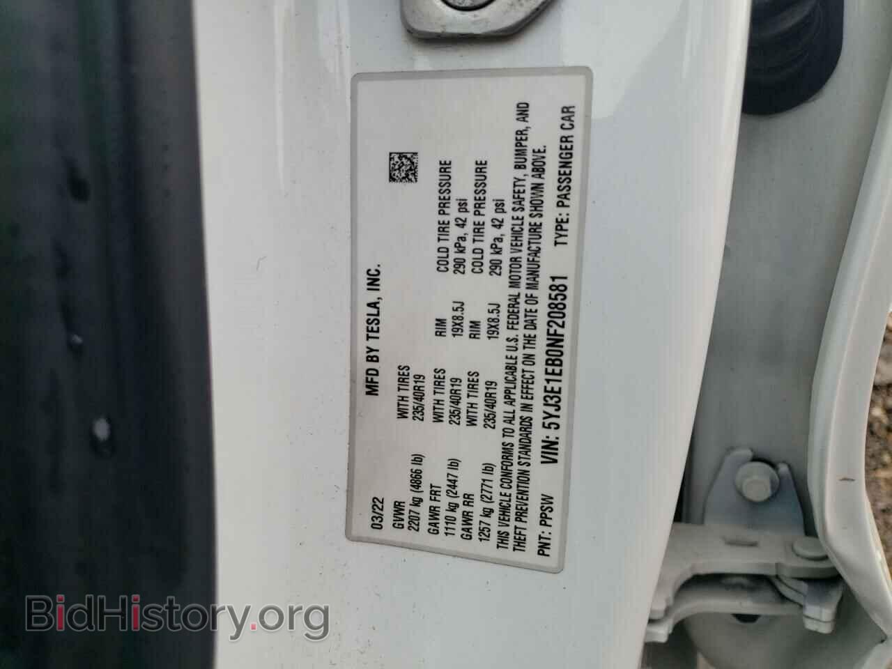 2022 TESLA MODEL 3 - VIN: 5YJ3E1EB0NF208581 - Photo 12