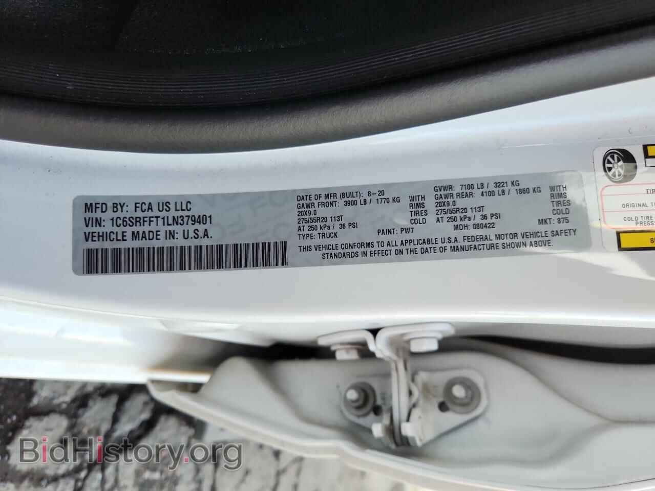 2020 RAM 1500 - VIN: 1C6SRFFT1LN379401 - Фото 12