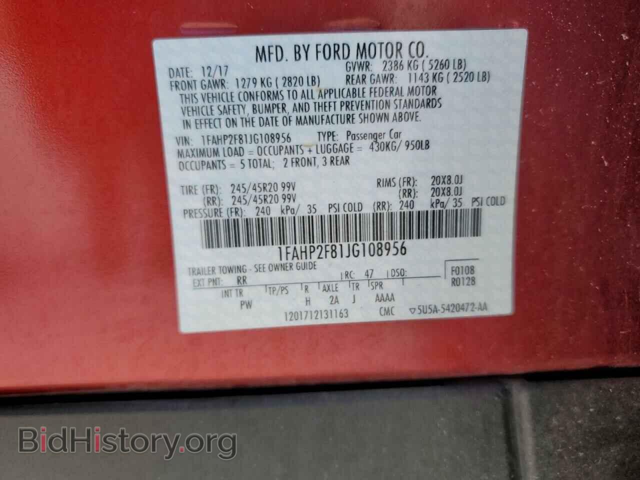 2018 FORD TAURUS - VIN: 1FAHP2F81JG108956 - Фото 12