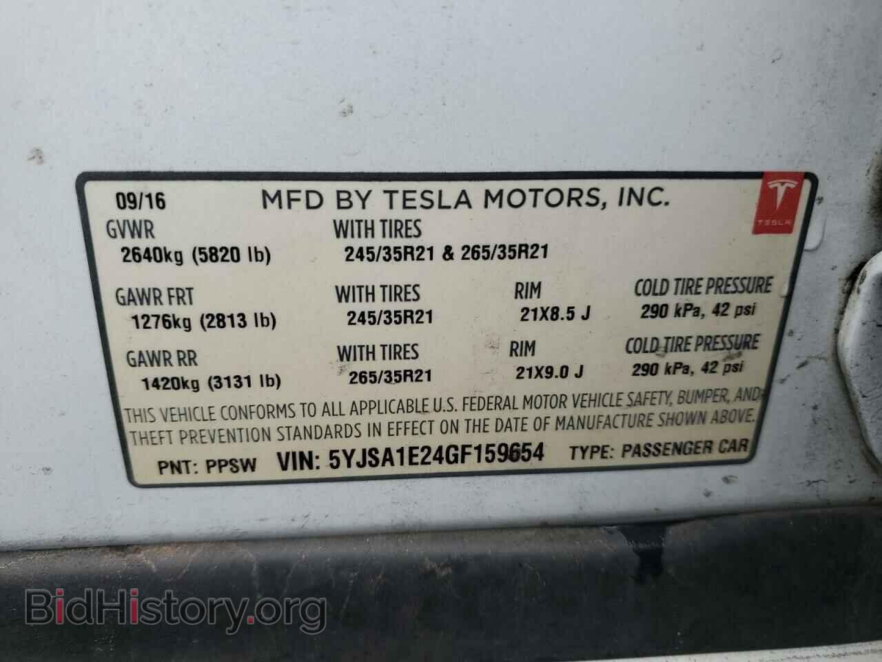 2016 TESLA MODEL S - VIN: 5YJSA1E24GF159654 - Photo 12