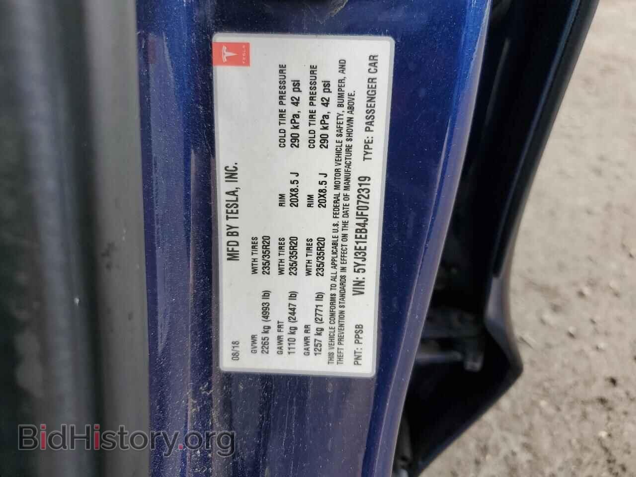 2018 TESLA MODEL 3 - VIN: 5YJ3E1EB4JF072319 - Photo 12