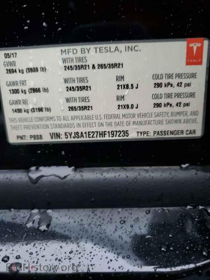 2017 TESLA MODEL S - VIN: 5YJSA1E27HF197235 - Фото 12