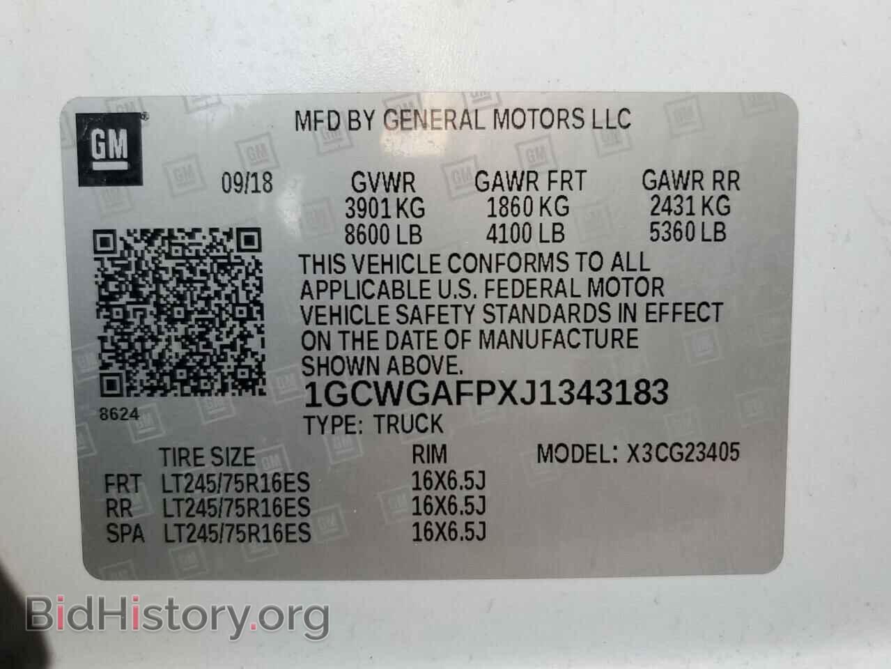 2018 CHEVROLET EXPRESS - VIN: 1GCWGAFPXJ1343183 - Фото 13