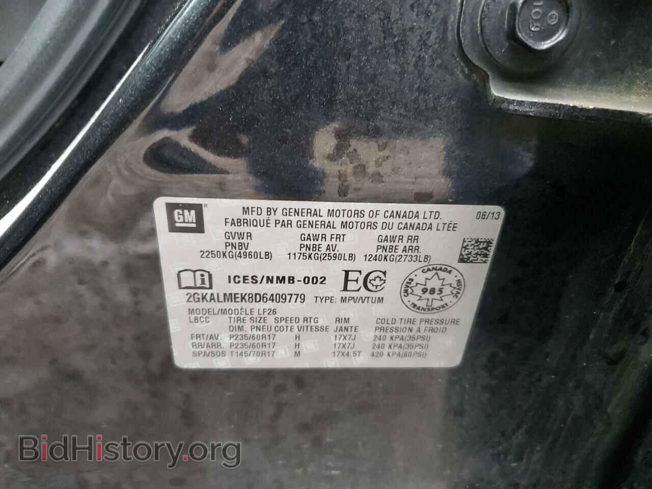 2013 GMC TERRAIN - VIN: 2GKALMEK8D6409779 - Photo 13