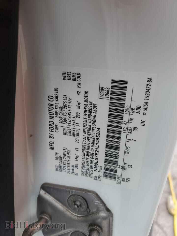 2020 FORD TRANSIT - VIN: NM0LS7E21L1455204 - Фото 13