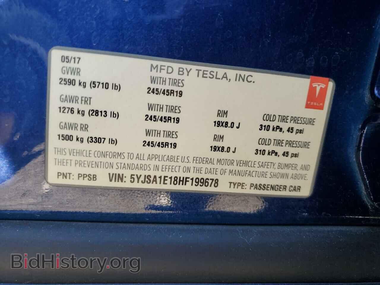 2017 TESLA MODEL S - VIN: 5YJSA1E18HF199678 - Photo 13