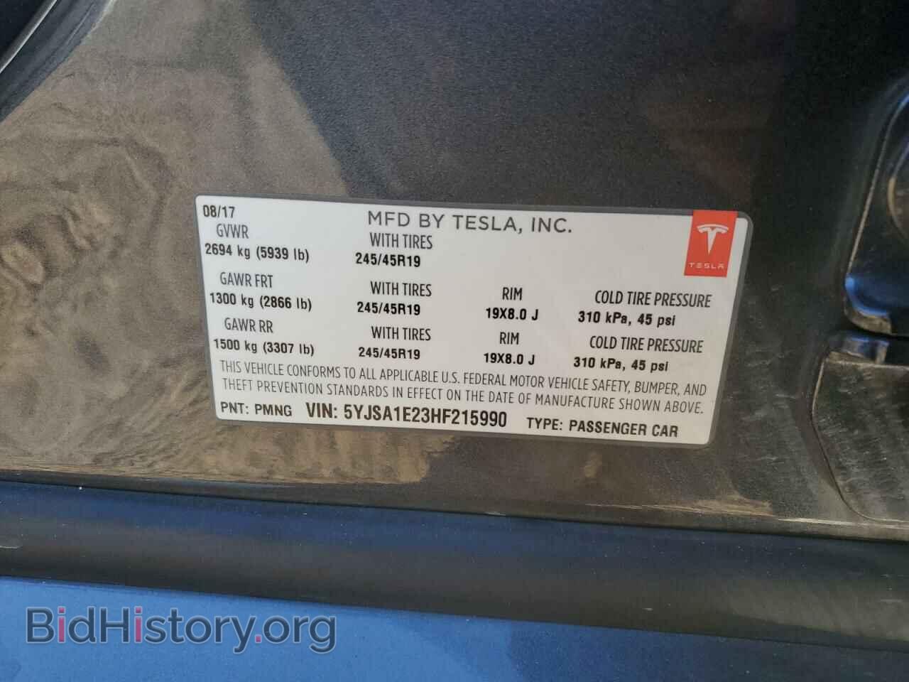2017 TESLA MODEL S - VIN: 5YJSA1E23HF215990 - Photo 12