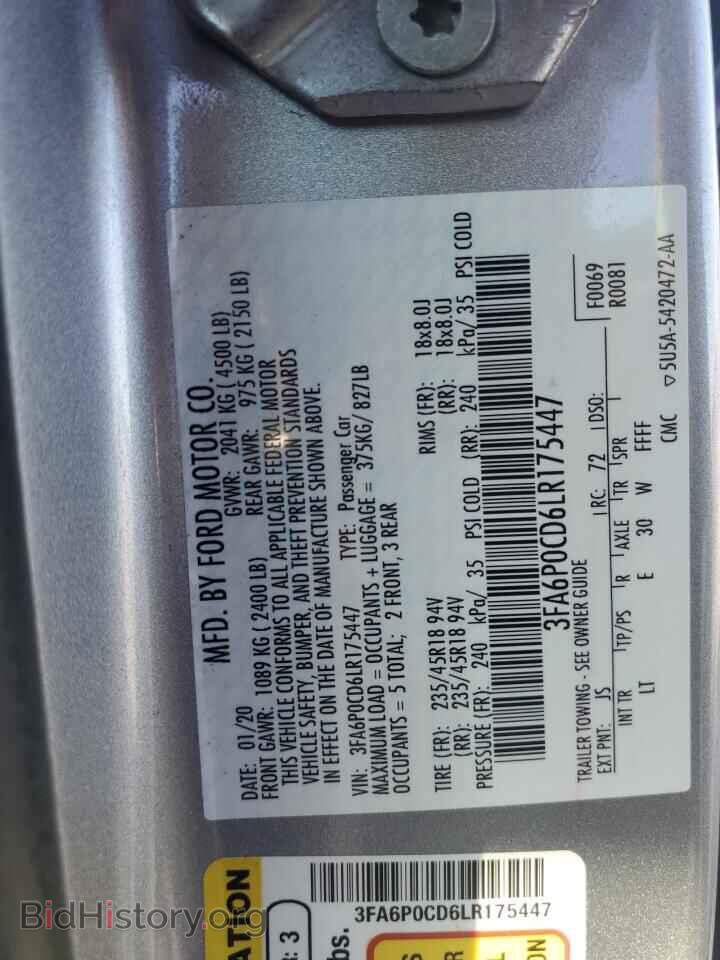 2020 FORD FUSION - VIN: 3FA6P0CD6LR175447 - Фото 12