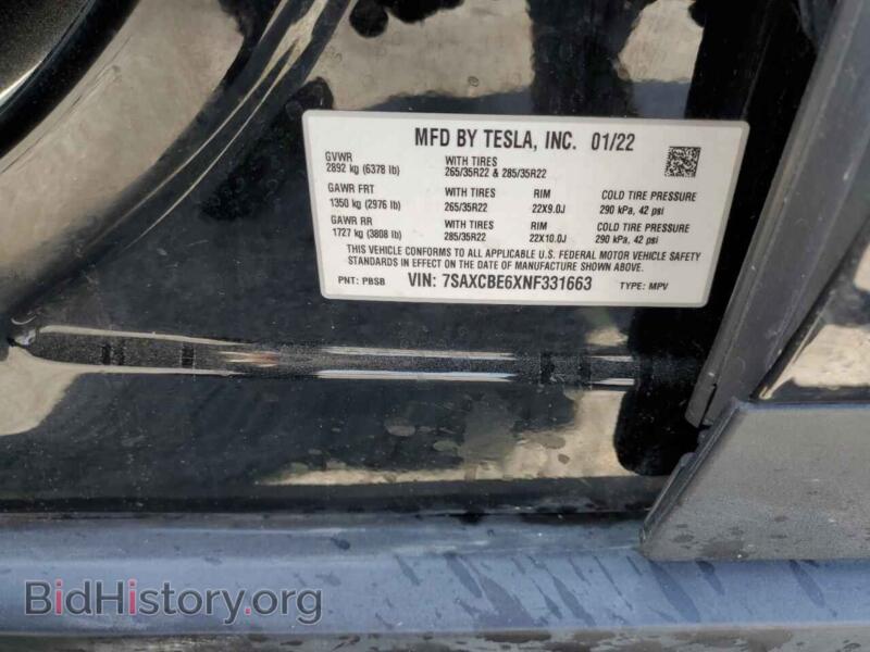 2022 Tesla MODEL X (VIN 7SAXCBE6XNF331663) — photo 14 of 14