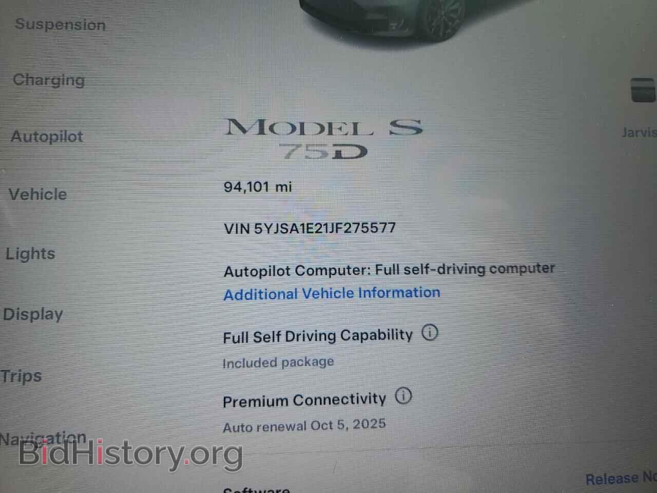 2018 TESLA MODEL S - VIN: 5YJSA1E21JF275577 - Photo 9
