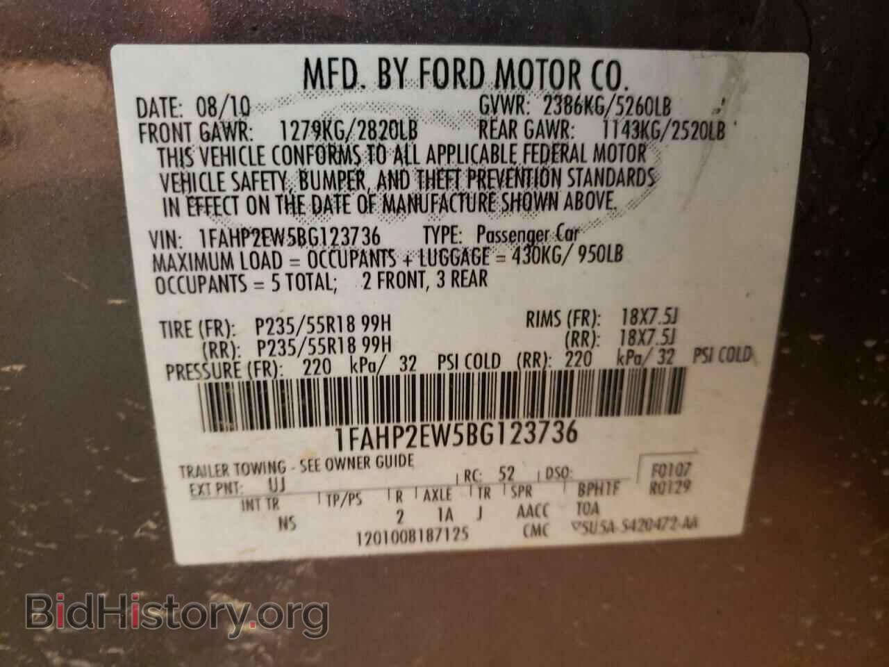 2011 FORD TAURUS - VIN: 1FAHP2EW5BG123736 - Photo 13