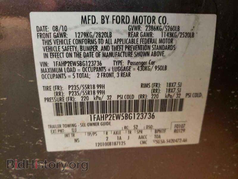 2011 Ford TAURUS (VIN 1FAHP2EW5BG123736) — photo 13 of 13