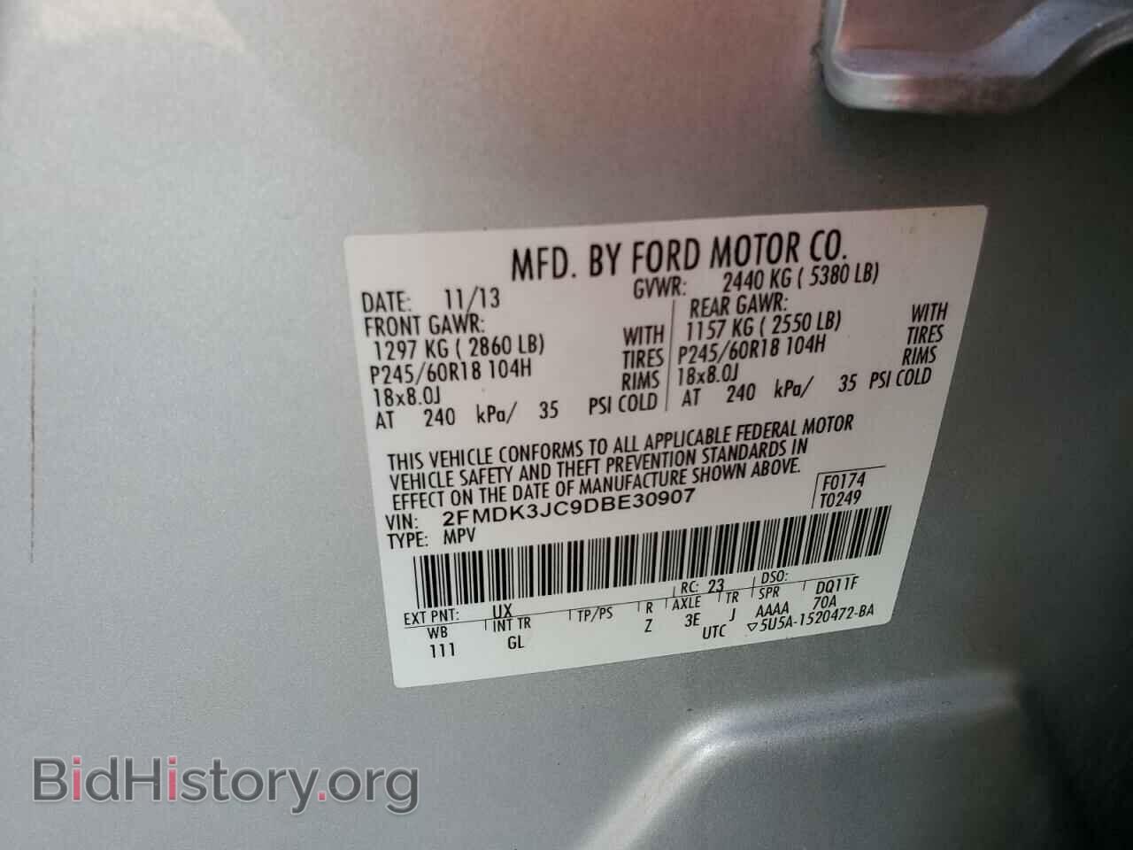 2013 FORD EDGE - VIN: 2FMDK3JC9DBE30907 - Photo 13