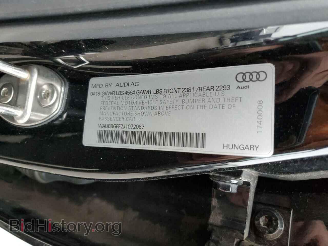 2018 AUDI A3 - VIN: WAUB8GFF2J1072087 - Фото 12