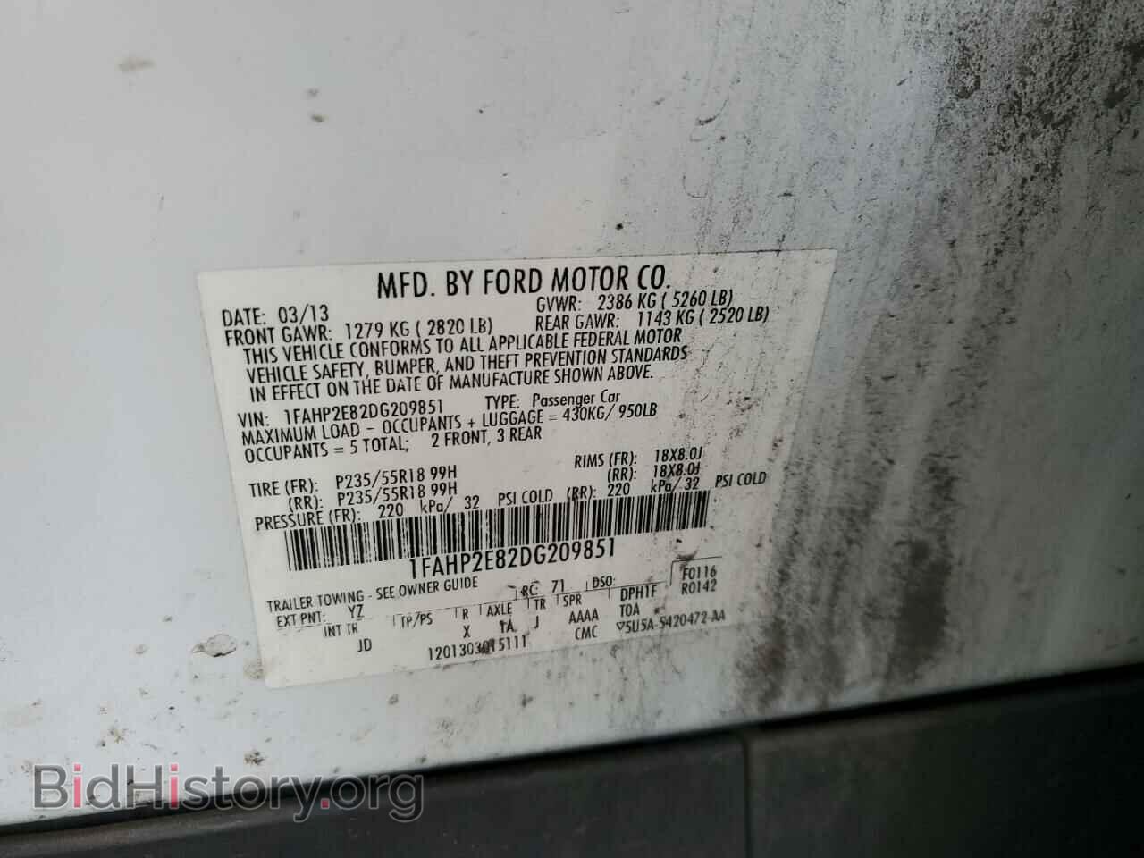 2013 FORD TAURUS - VIN: 1FAHP2E82DG209851 - Photo 12
