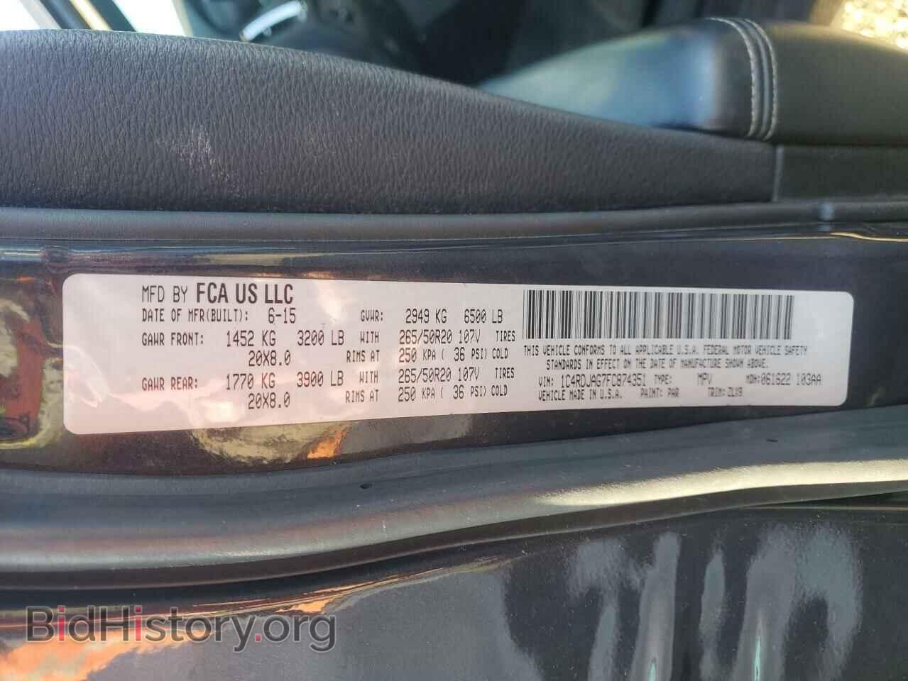 2015 DODGE DURANGO - VIN: 1C4RDJAG7FC874351 - Photo 14