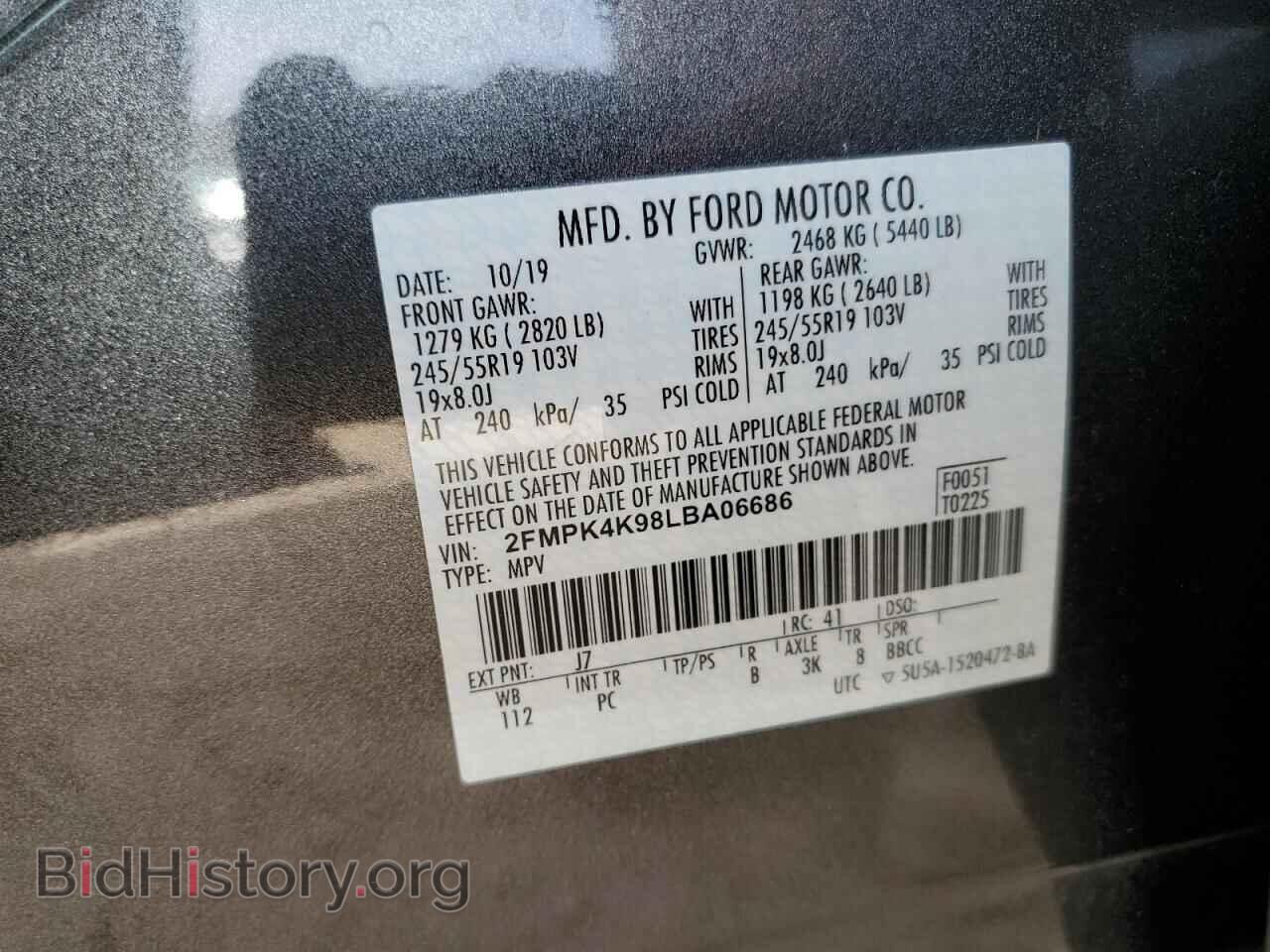 2020 FORD EDGE - VIN: 2FMPK4K98LBA06686 - Фото 13