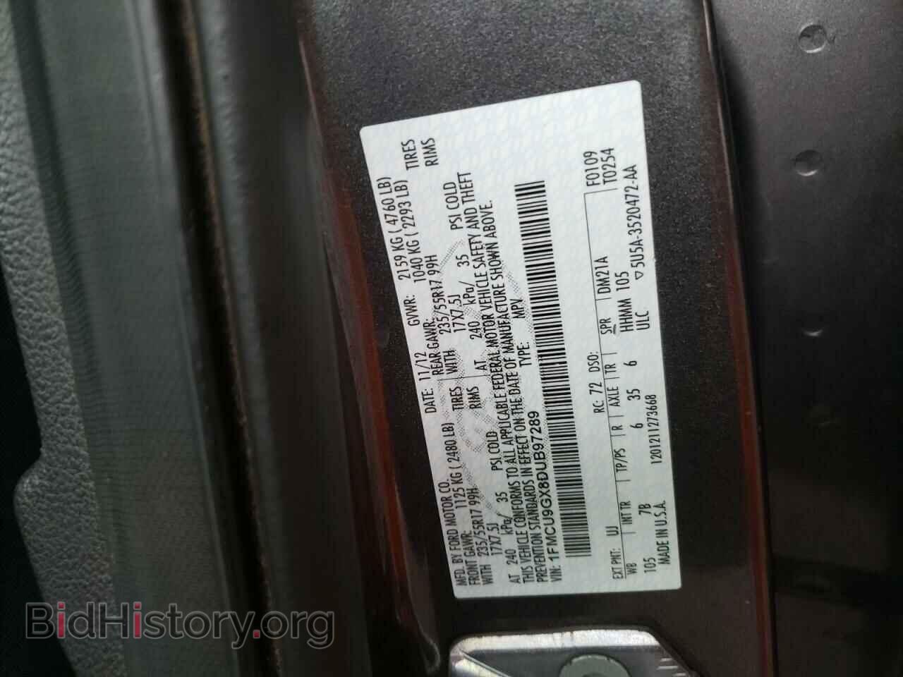 2013 FORD ESCAPE - VIN: 1FMCU9GX8DUB97289 - Фото 13