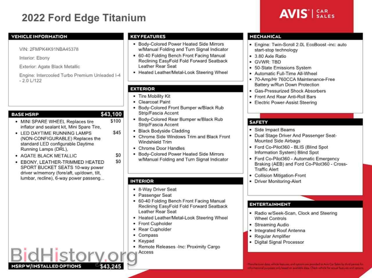 2022 FORD EDGE - VIN: 2FMPK4K91NBA45378 - Photo 13