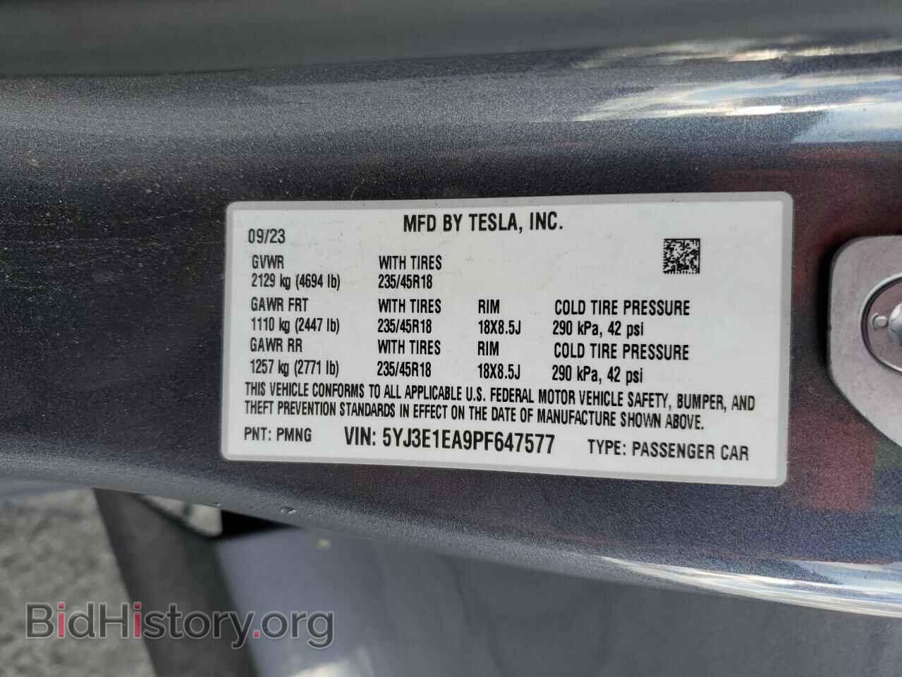 2023 TESLA MODEL 3 - VIN: 5YJ3E1EA9PF647577 - Фото 13