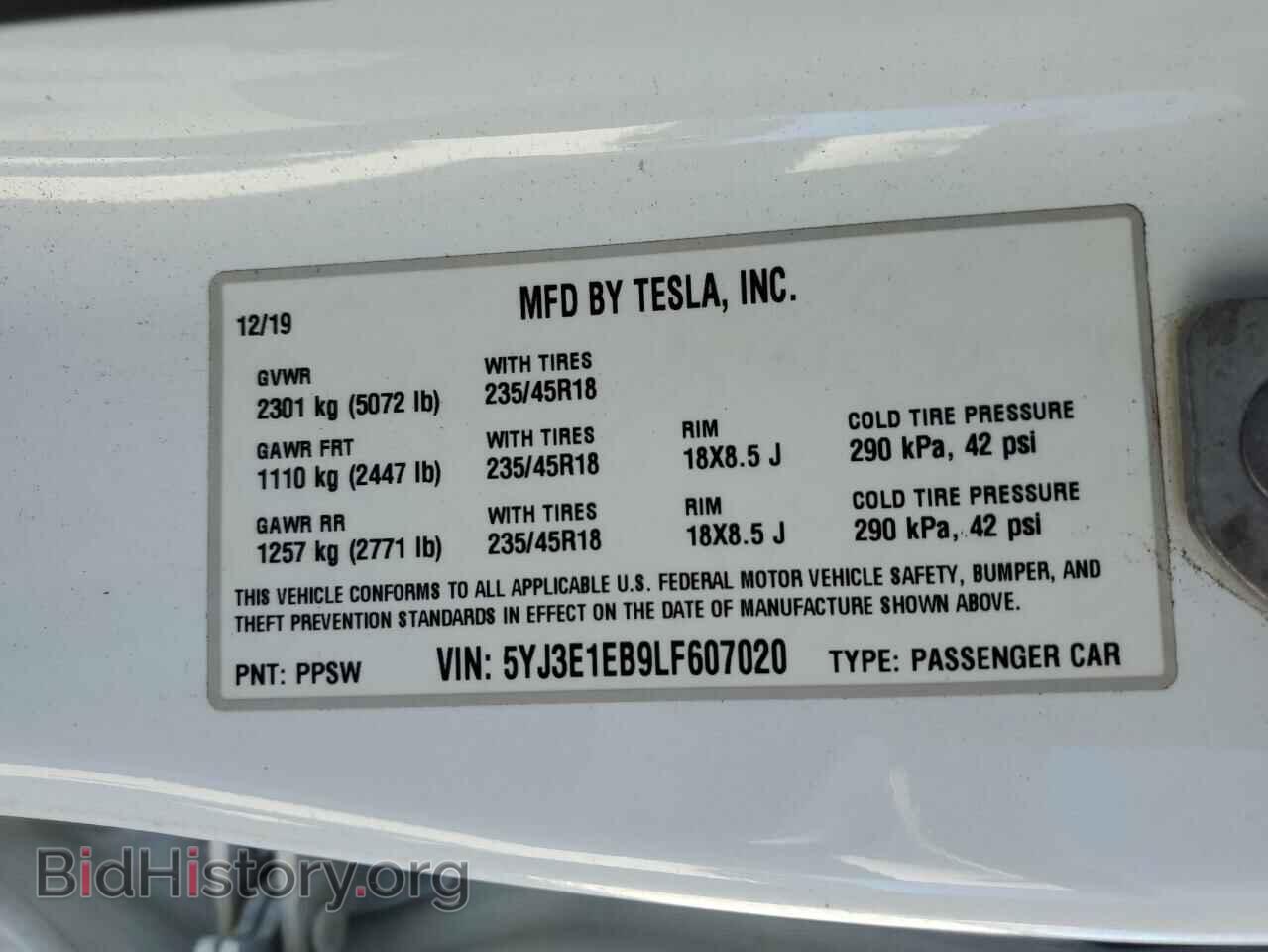 2020 TESLA MODEL 3 - VIN: 5YJ3E1EB9LF607020 - Фото 13