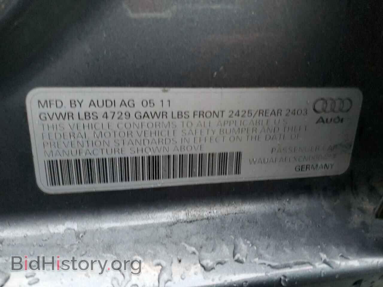 2012 AUDI A4 - VIN: WAUAFAFLXCN000473 - Фото 13
