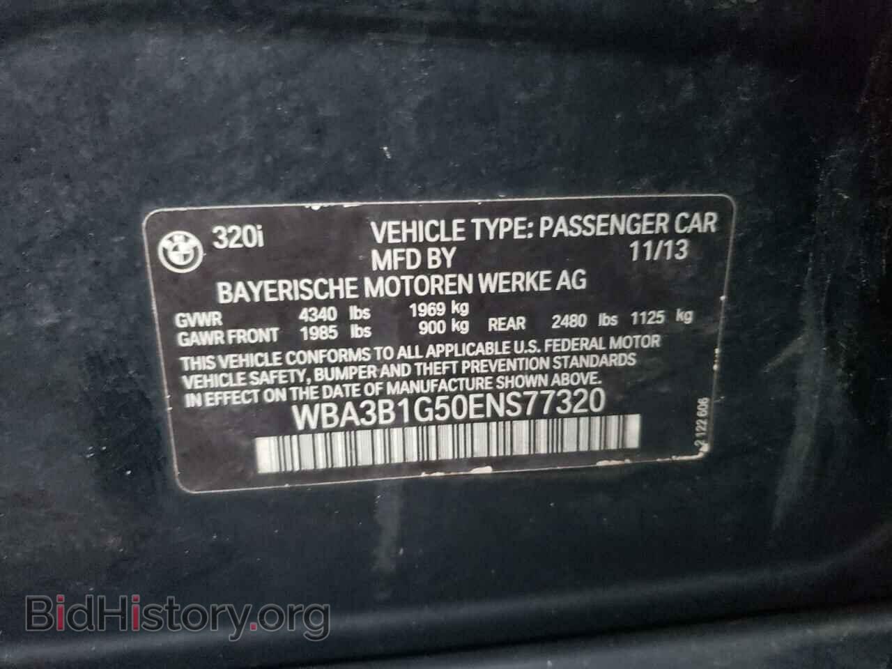 2014 BMW 3 SERIES - VIN: WBA3B1G50ENS77320 - Фото 12