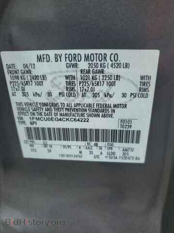 2012 FORD ESCAPE - VIN: 1FMCU0EG4CKC64222 - Фото 13