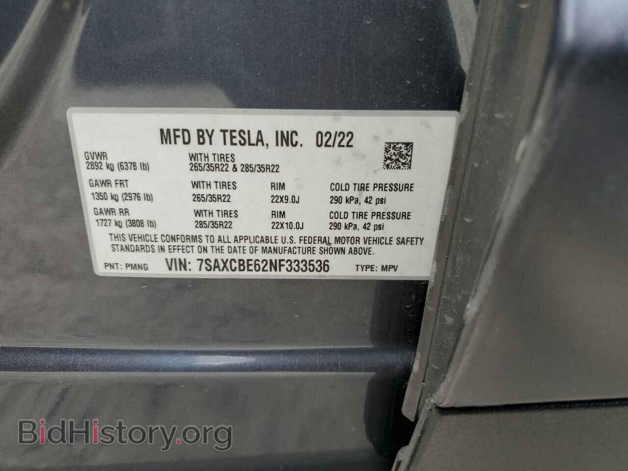 2022 TESLA MODEL X - VIN: 7SAXCBE62NF333536 - Photo 12
