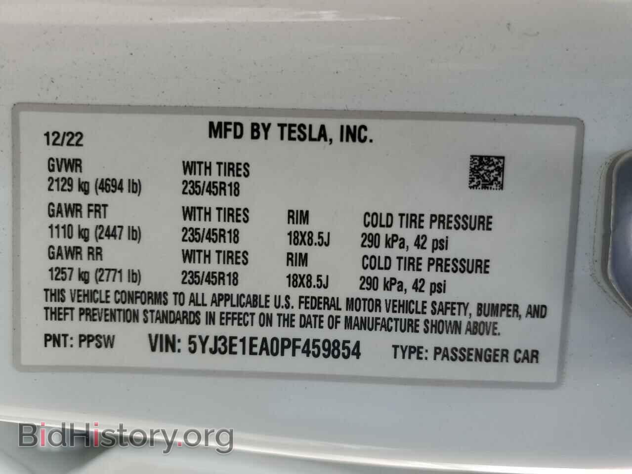2023 TESLA MODEL 3 - VIN: 5YJ3E1EA0PF459854 - Фото 12