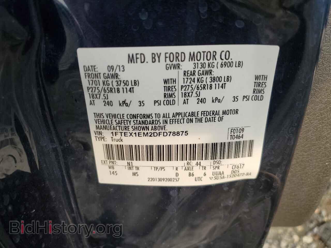 2013 FORD F-150 - VIN: 1FTEX1EM2DFD78875 - Фото 12