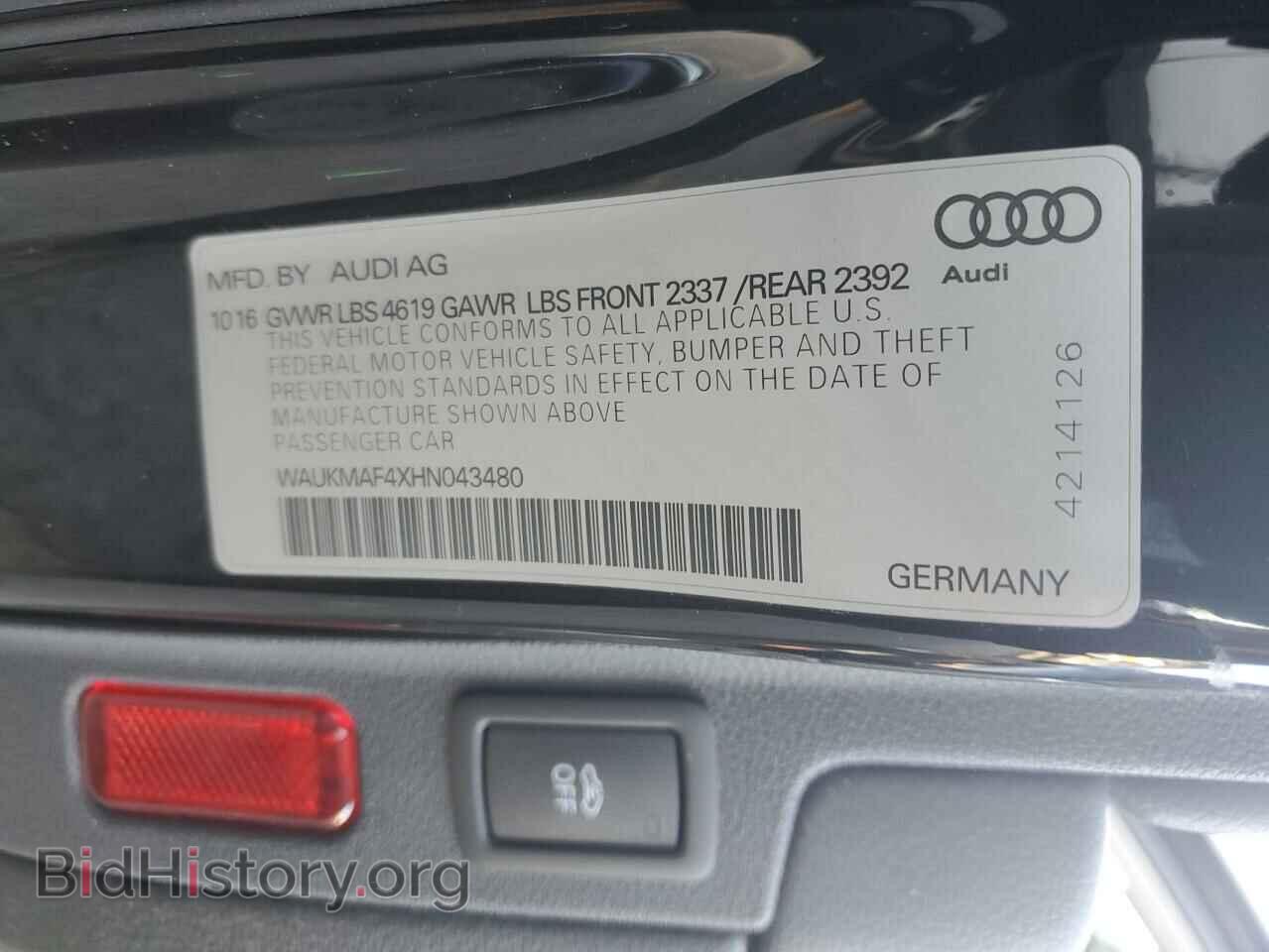 2017 AUDI A4 - VIN: WAUKMAF4XHN043480 - Фото 12