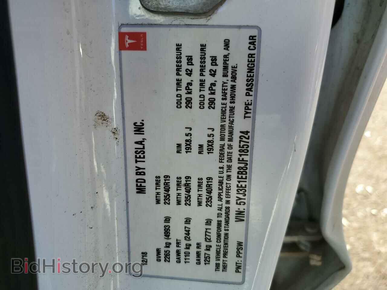2018 TESLA MODEL 3 - VIN: 5YJ3E1EB8JF185724 - Фото 13