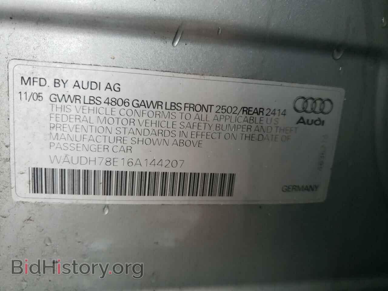 2006 AUDI A4 - VIN: WAUDH78E16A144207 - Фото 12