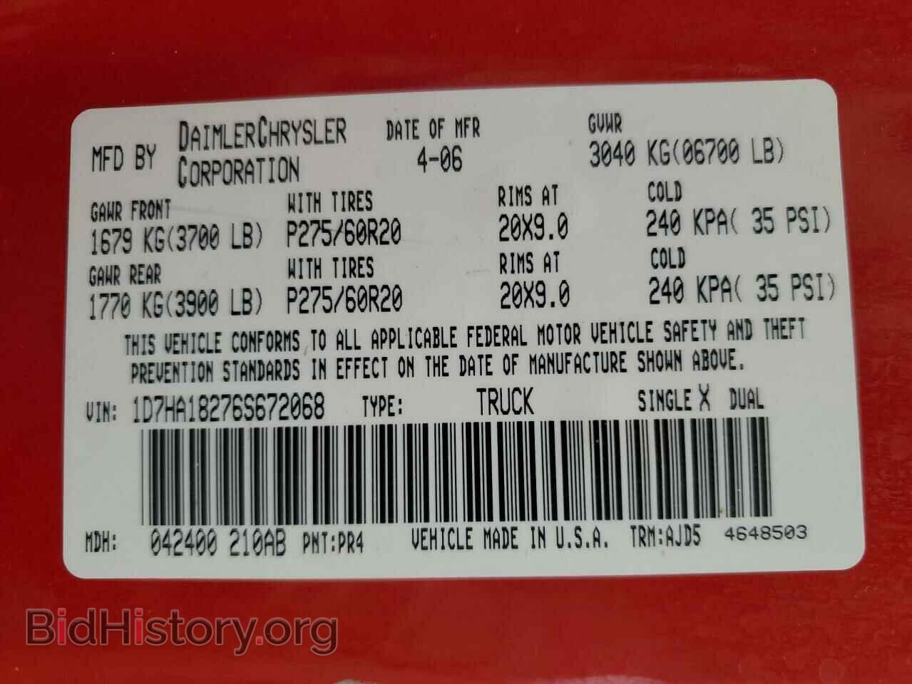 2006 DODGE RAM 1500 - VIN: 1D7HA18276S672068 - Фото 12