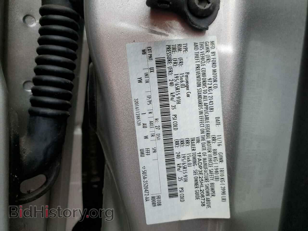 2017 FORD FOCUS - VIN: 1FADP3E25HL208738 - Фото 12