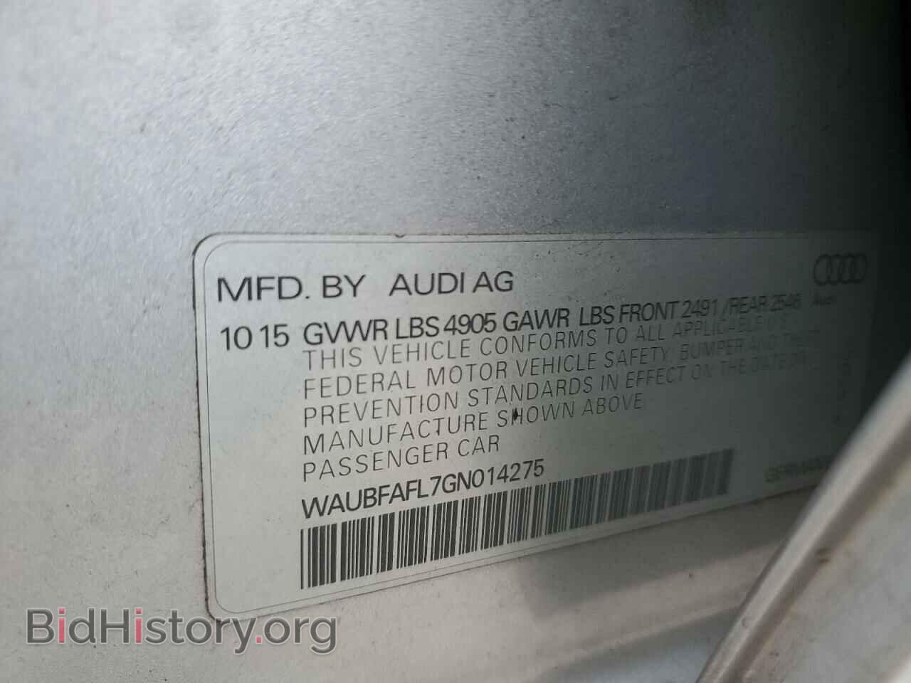 2016 AUDI A4 - VIN: WAUBFAFL7GN014275 - Фото 12