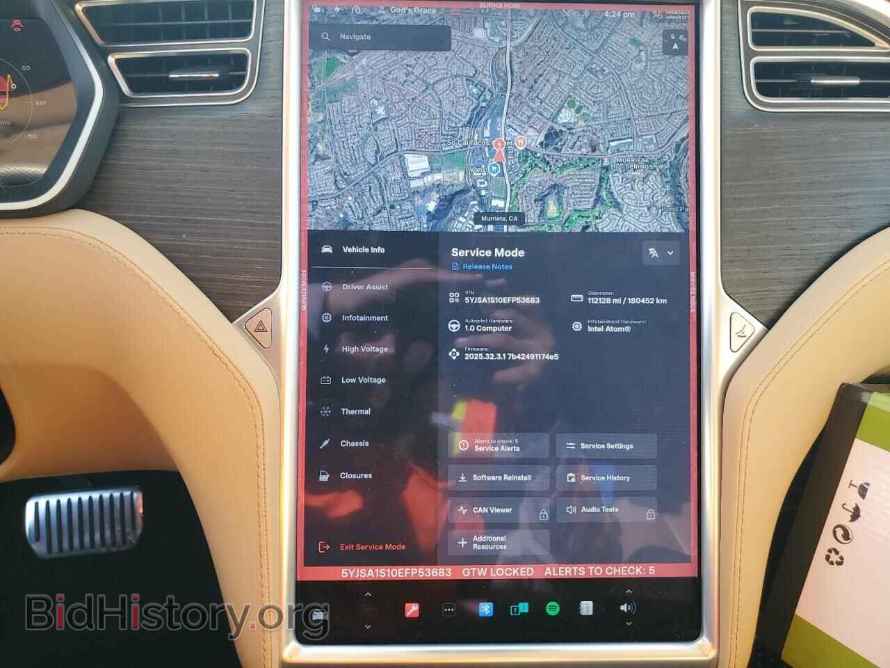 2014 TESLA MODEL S - VIN: 5YJSA1S10EFP53683 - Photo 9