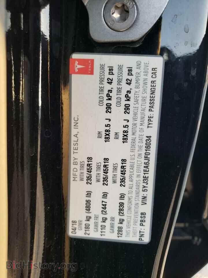 2018 TESLA MODEL 3 - VIN: 5YJ3E1EA6JF016034 - Фото 13