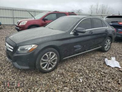 2016 Mercedes-Benz C-CLASS 300 4MATIC, черный — VIN 55SWF4KB5GU140263, Copart