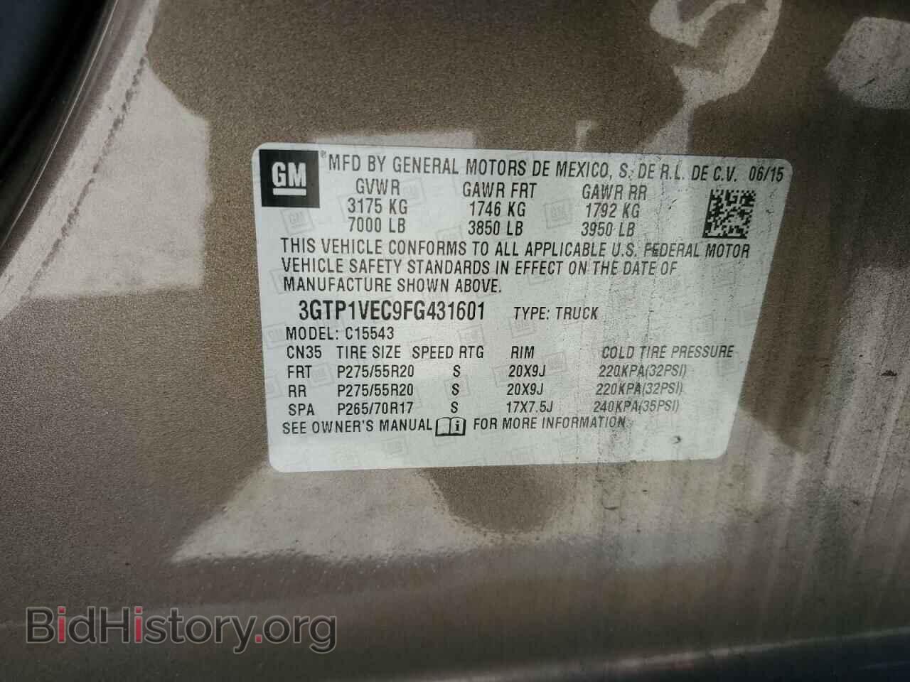 2015 GMC SIERRA - VIN: 3GTP1VEC9FG431601 - Photo 13