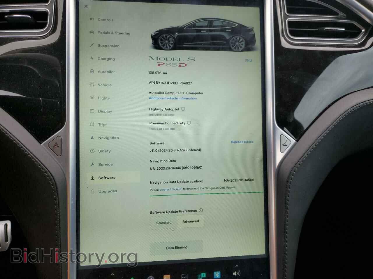 2014 TESLA MODEL S - VIN: 5YJSA1H2XEFP64027 - Фото 9