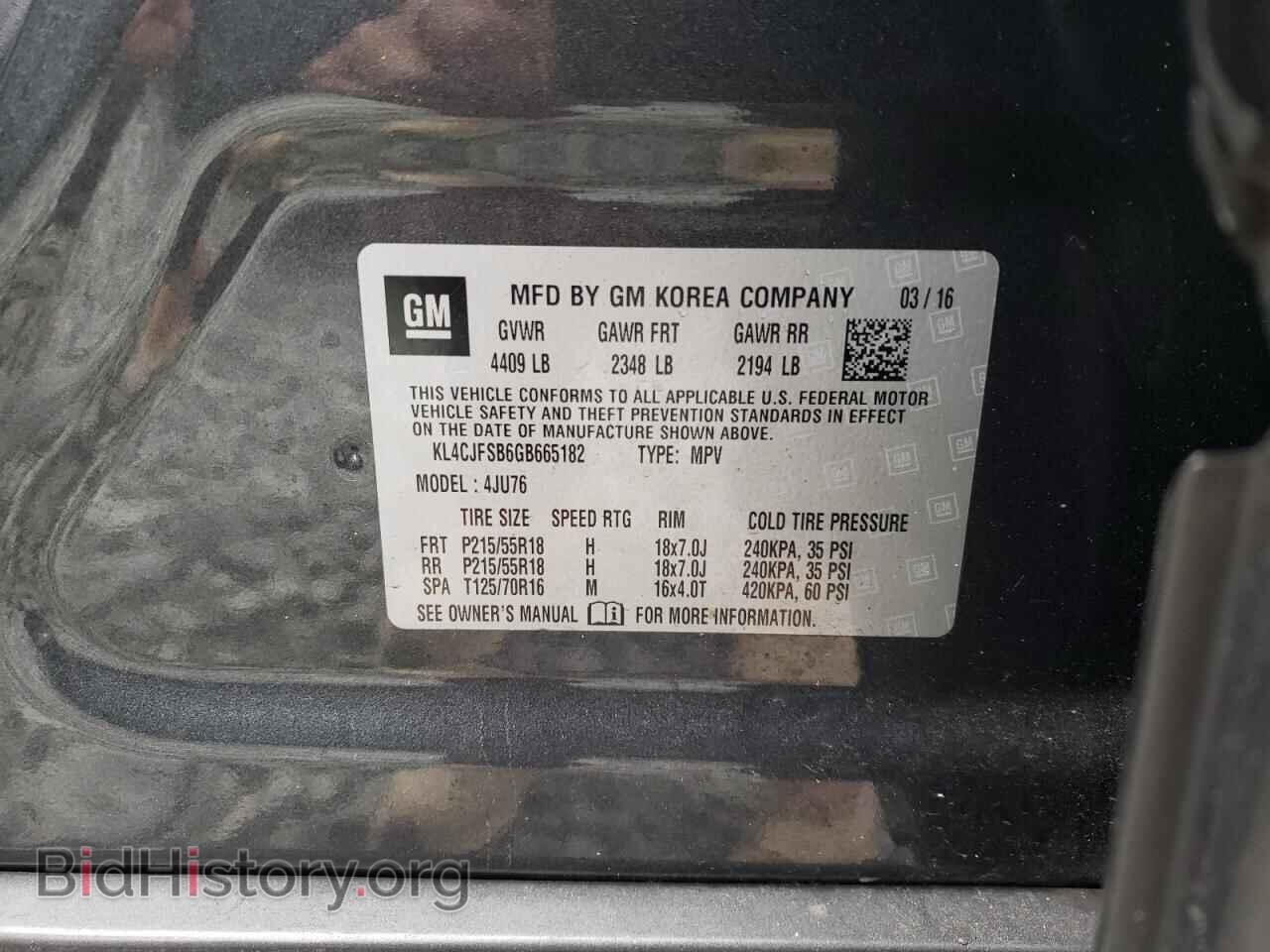 2016 BUICK ENCORE - VIN: KL4CJFSB6GB665182 - Фото 14