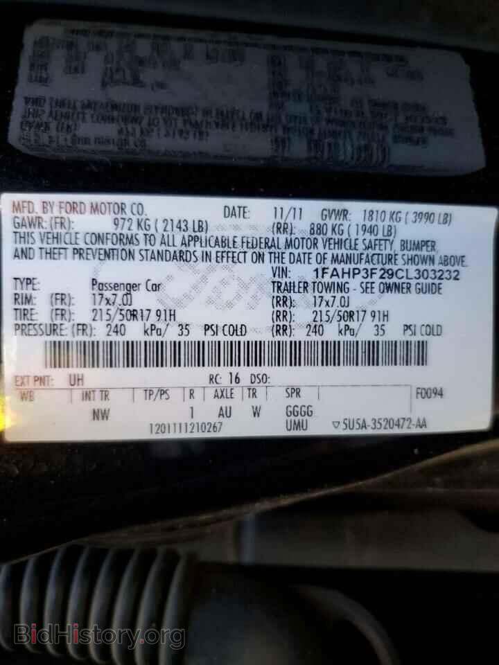 2012 FORD FOCUS - VIN: 1FAHP3F29CL303232 - Фото 12